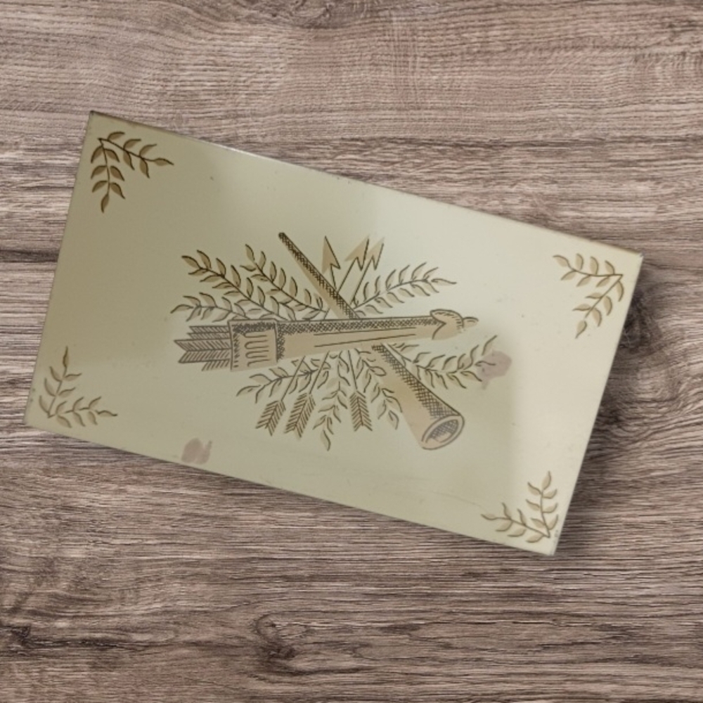Vintage Beige Cookbook with Gold Accents